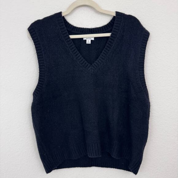 J. Crew Factory Womens Sweater Vest Size XL Extra Soft Wool Blend Neutral Black - Picture 1 of 6